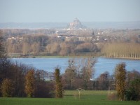 Le Mont-Saint Michel vue des marais de Sougeal ©CDC Baie du Mont St Michel